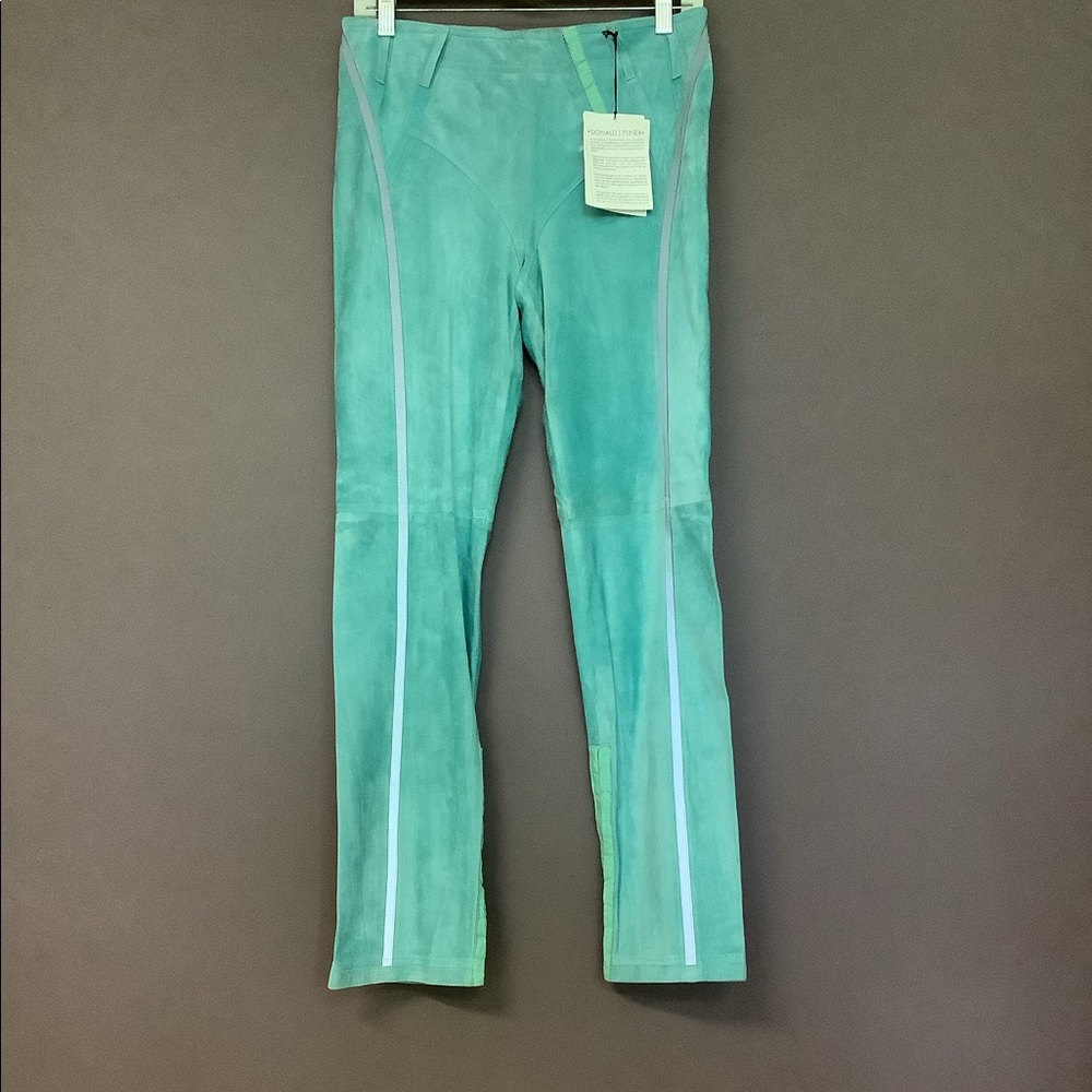 DJP Sea-foam Mint Green Suede Pants